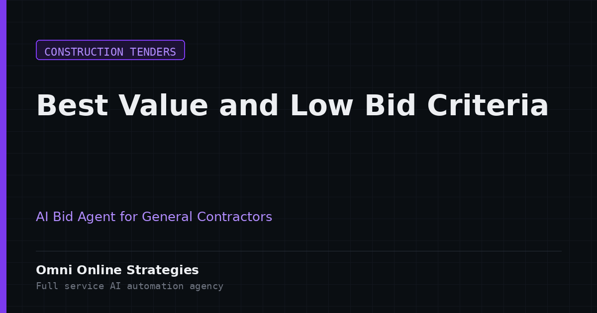 AI Bid Agent That Reads Best Value and Low Bid Award Criteria for General Contractors