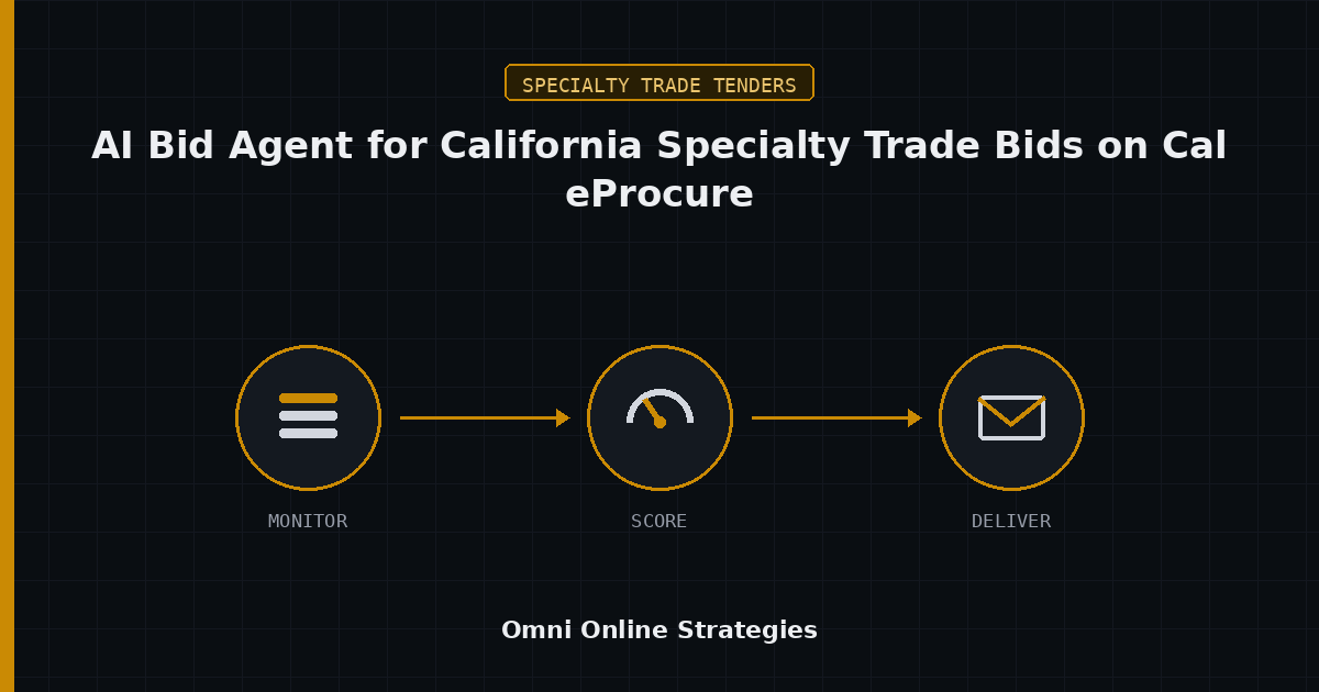 AI Bid Agent for California Specialty Trade Bids on Cal eProcure, Built for Steel and Concrete Subcontractors