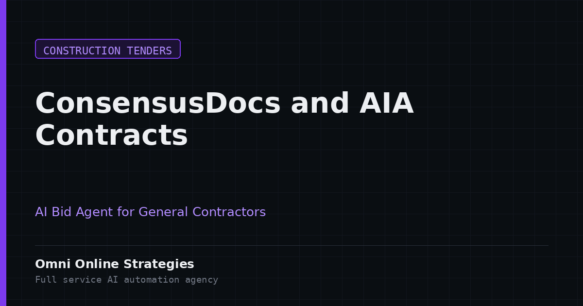 AI Bid Agent That Compares ConsensusDocs and AIA Contracts in Public Construction Solicitations