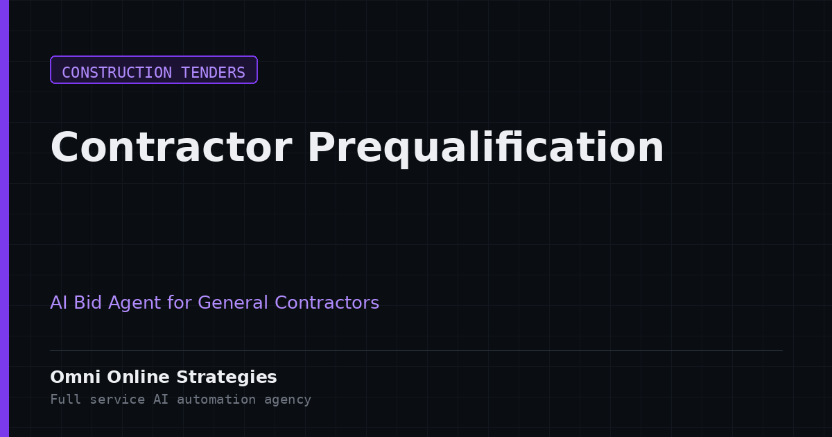 AI Bid Agent for Contractor Prequalification on State DOT and Building Agencies