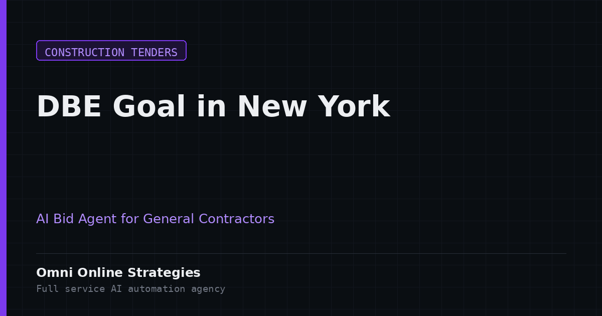 AI Bid Agent That Reads DBE Goal Building Projects in New York