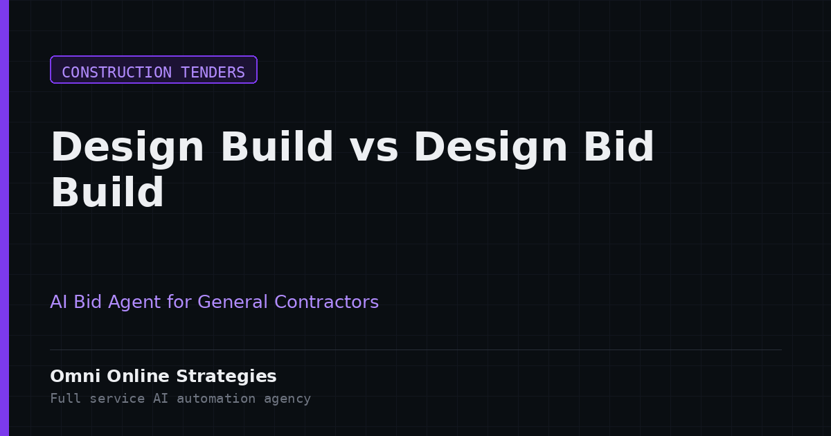 AI Bid Agent for Design Build and Design Bid Build Solicitations, Built for General Contractors