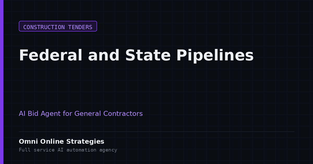 AI Bid Agent That Splits Federal and State Building Pipelines for General Contractors