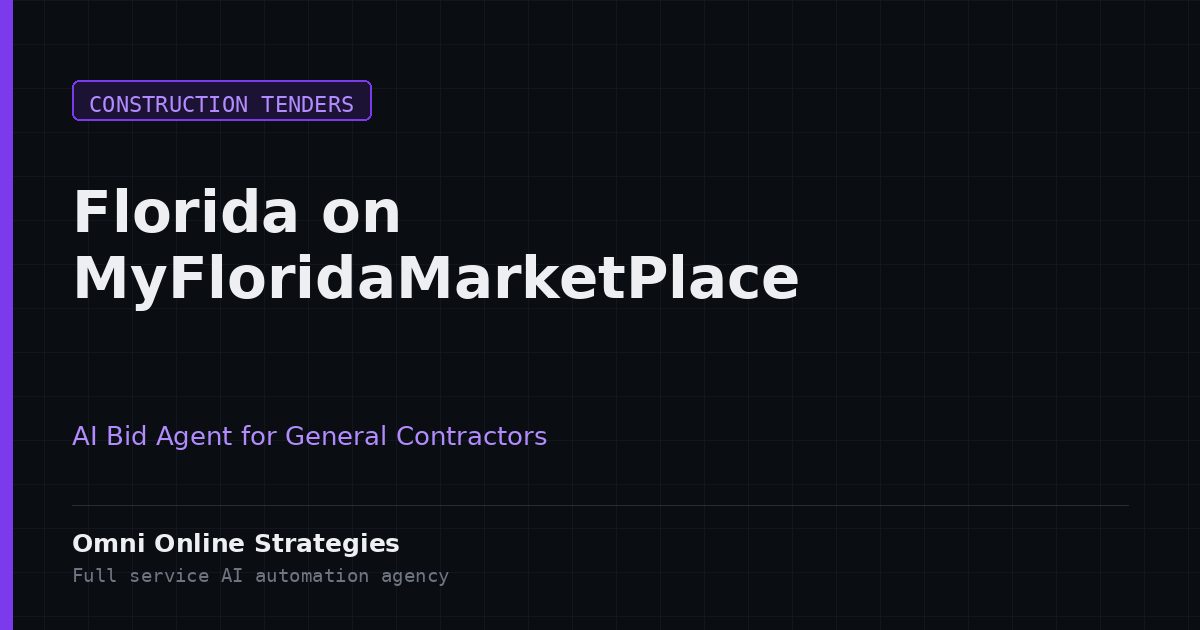 AI Bid Agent for Florida Building and Facility Bids on MyFloridaMarketPlace