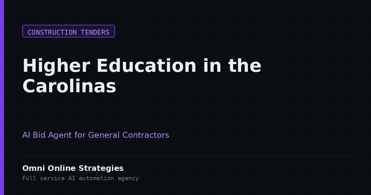 An AI Bid Agent That Surfaces Higher Education Construction Tenders in the Carolinas