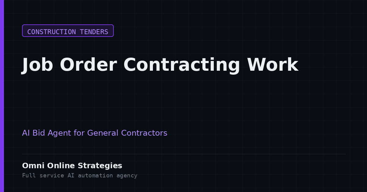An AI Bid Agent That Surfaces Job Order Contracting Work for General Contractors