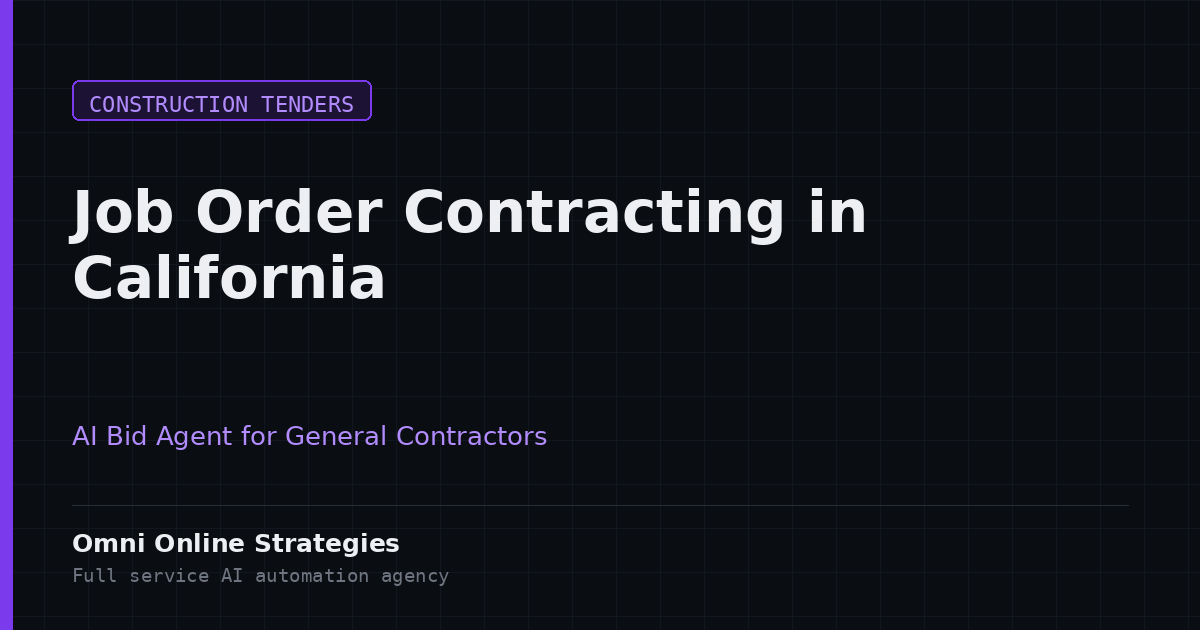 AI Bid Agent for Job Order Contracting Work in California