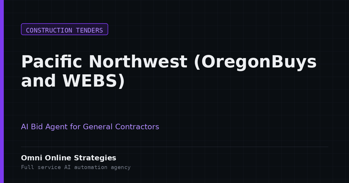 AI Bid Agent for Municipal Building Solicitations in the Pacific Northwest on OregonBuys and WEBS