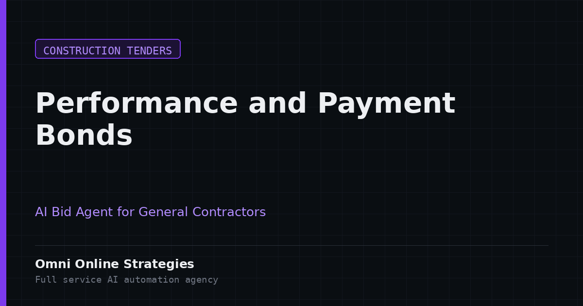 AI Bid Agent That Flags Performance and Payment Bond Thresholds for General Contractors