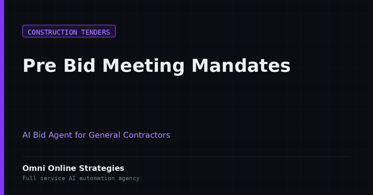 AI Bid Agent That Catches Pre Bid Meeting and Site Visit Mandates on Public Building Projects