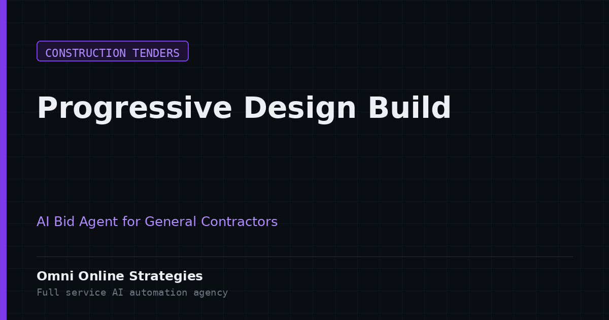 AI Bid Agent for Progressive Design Build Solicitations, Built for General Contractors