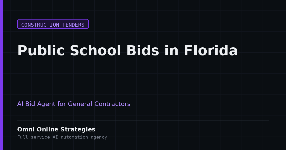 AI Bid Agent for Public School Construction Bids in Florida