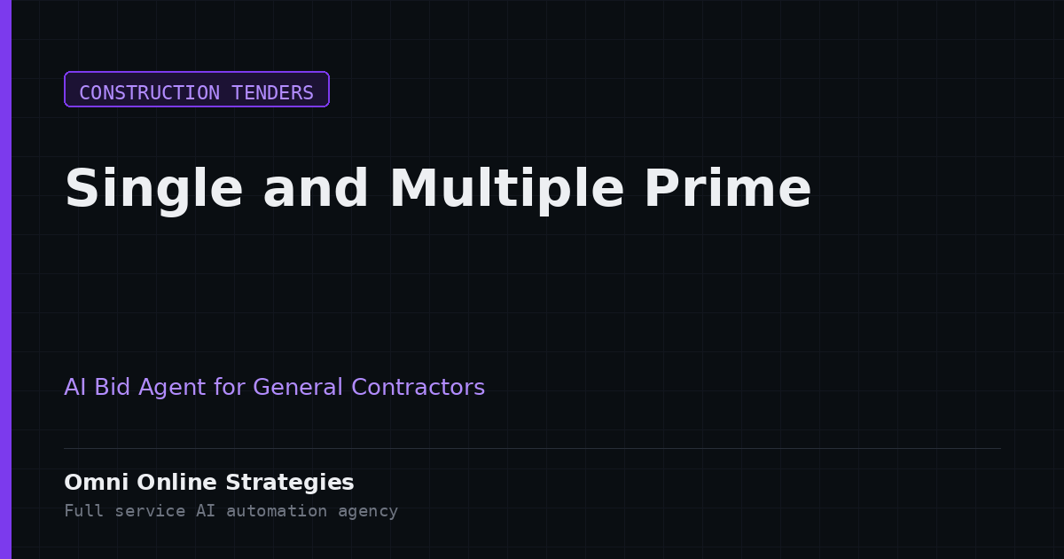 AI Bid Agent That Sorts Single Prime and Multiple Prime Delivery on Public Building Work