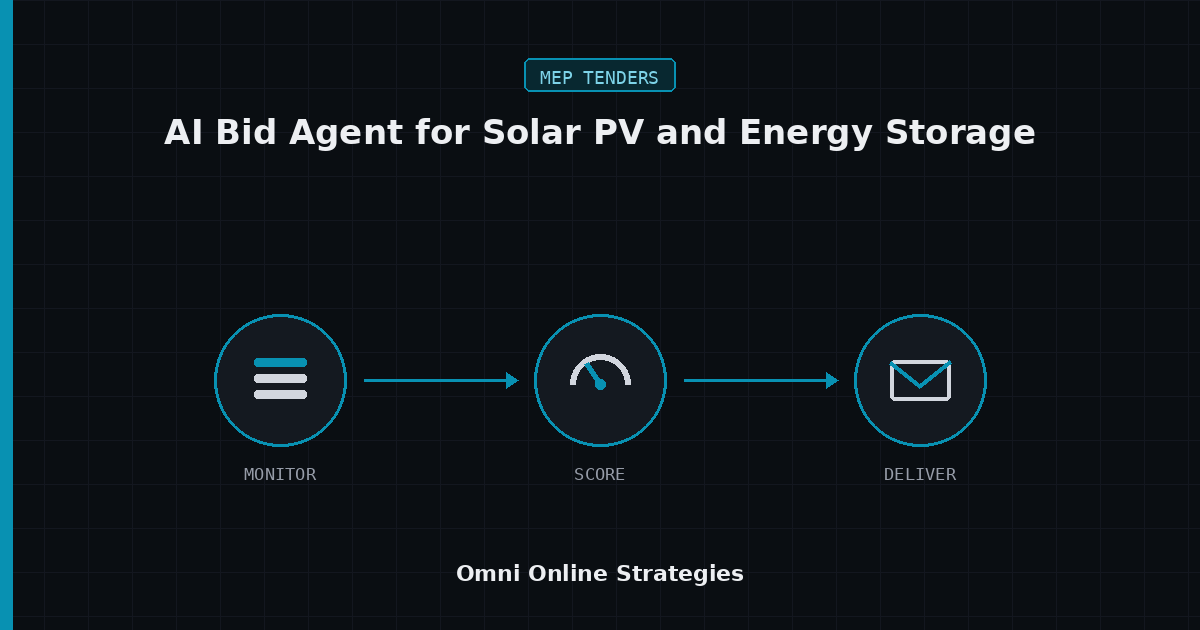 AI Bid Agent for Solar PV and Energy Storage Packages, Built for Electrical Subcontractors