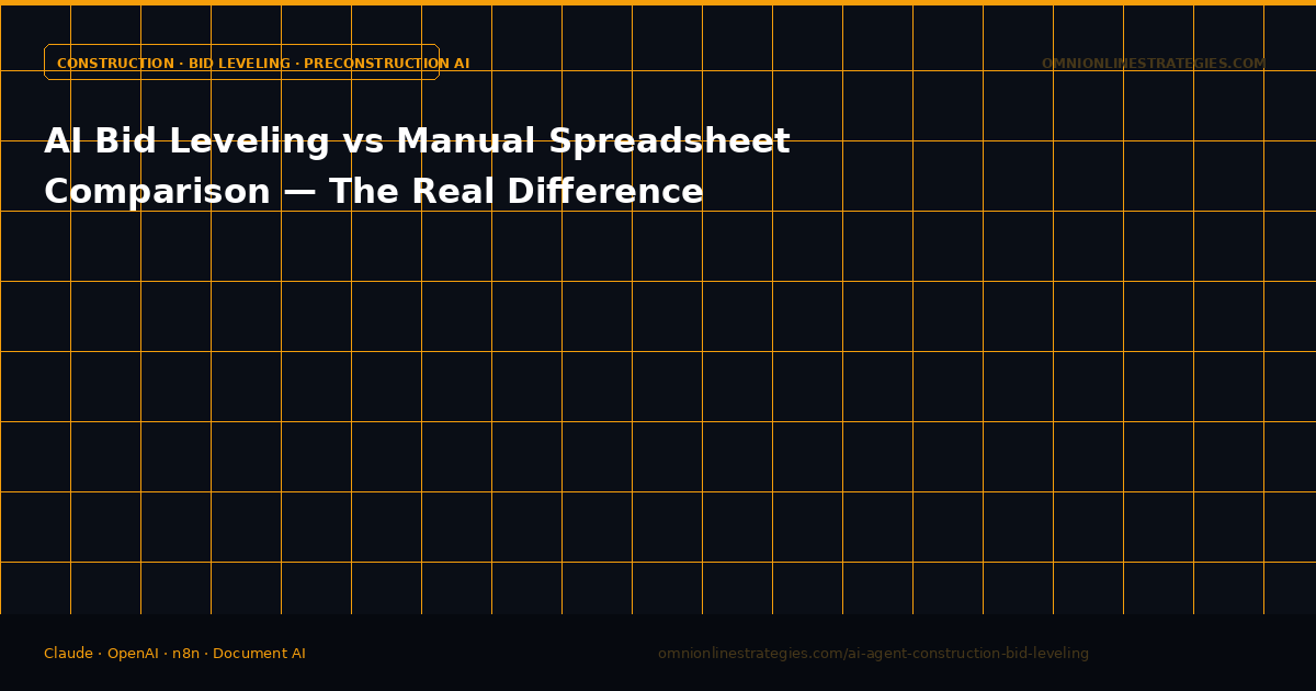 AI Bid Leveling vs Manual Spreadsheet Comparison — The Real Difference