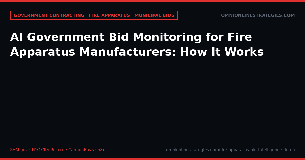 AI Government Bid Monitoring for Fire Apparatus Manufacturers: How It Works