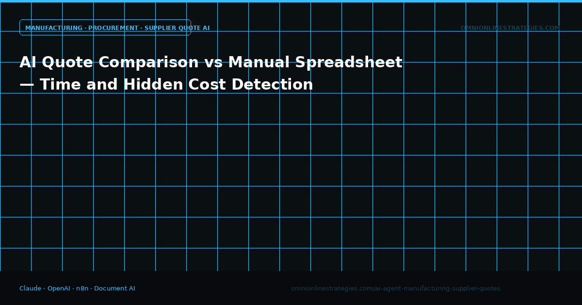 AI Quote Comparison vs Manual Spreadsheet — Time and Hidden Cost Detection