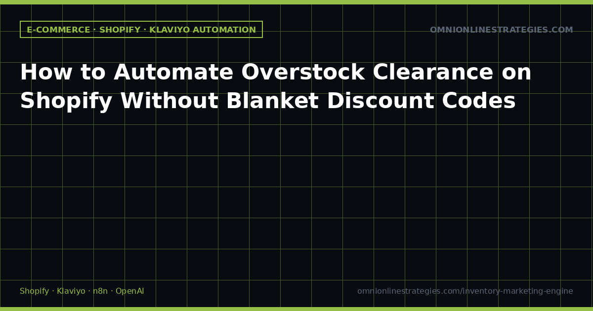 How to Automate Overstock Clearance on Shopify Without Blanket Discount Codes