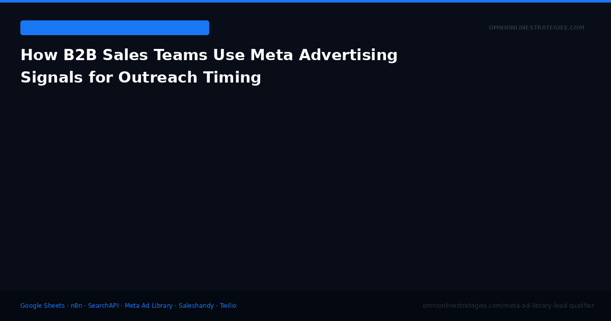 How B2B Sales Teams Use Meta Advertising Signals for Outreach Timing