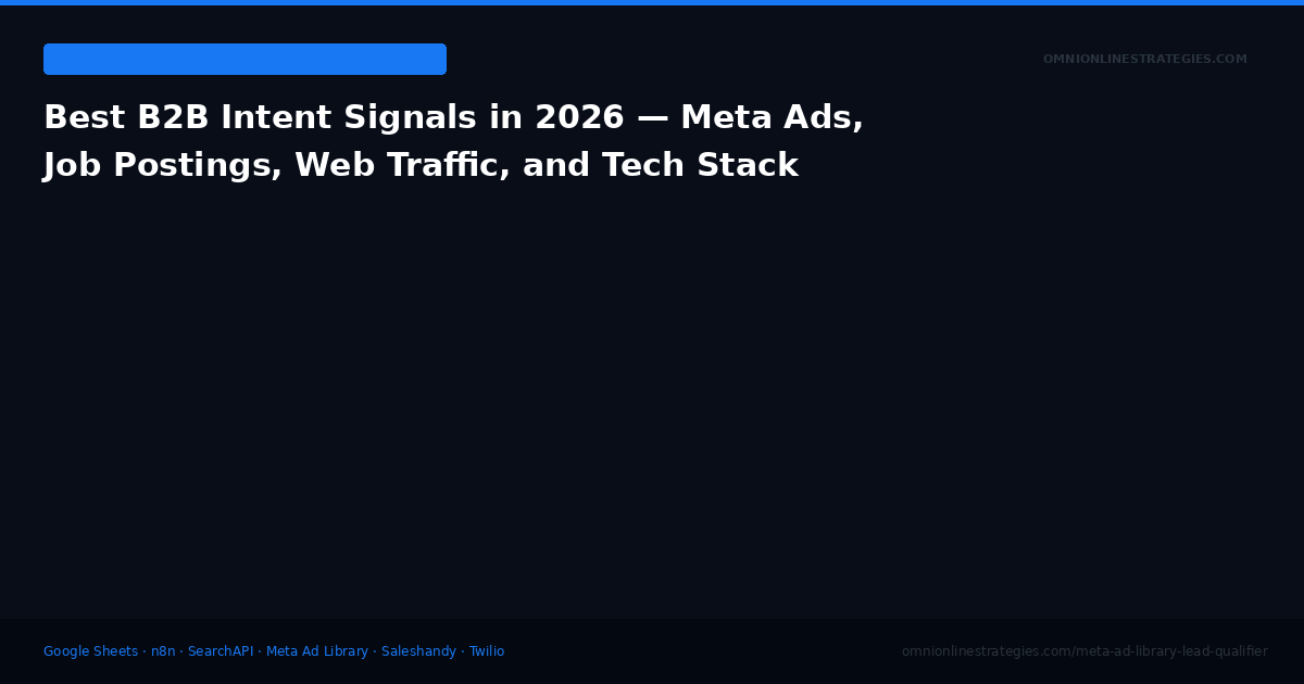 Best B2B Intent Signals in 2026 — Meta Ads, Job Postings, Web Traffic, and Tech Stack