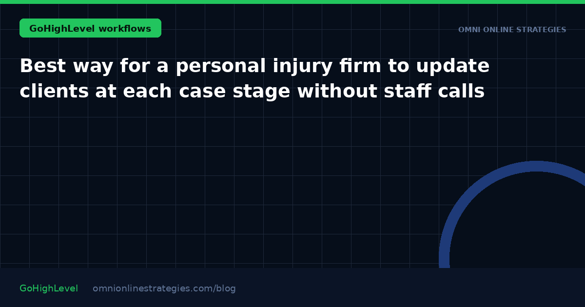 Best way for a personal injury firm to update clients at each case stage without staff calls