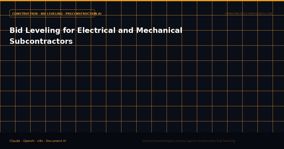 Bid Leveling for Electrical and Mechanical Subcontractors