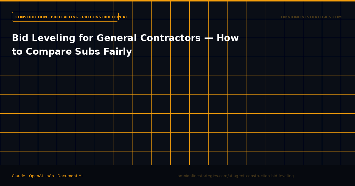 Bid Leveling for General Contractors — How to Compare Subs Fairly