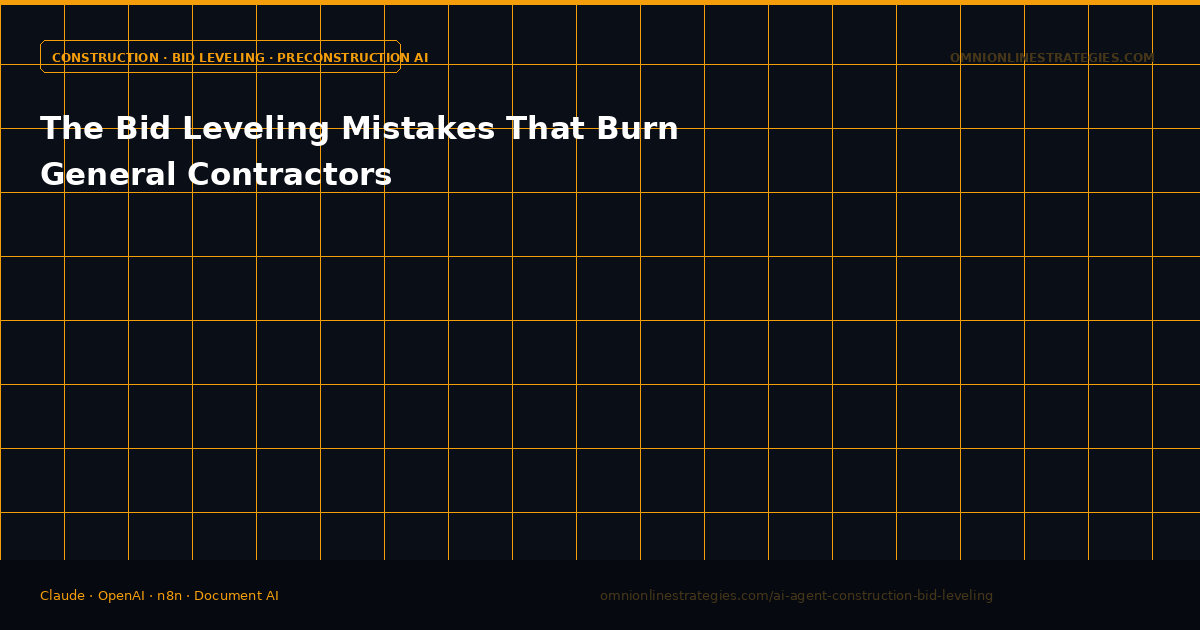 The Bid Leveling Mistakes That Burn General Contractors