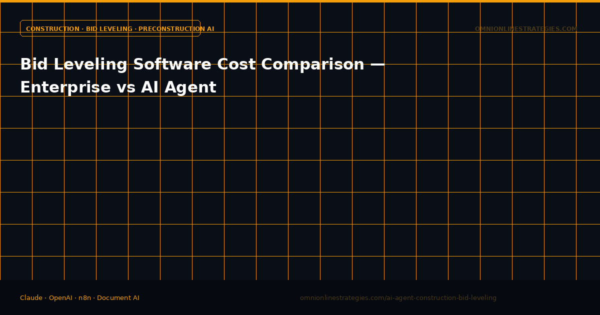 Bid Leveling Software Cost Comparison — Enterprise Platforms vs an AI Agent