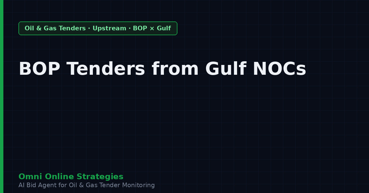 Blowout Preventer Tenders from Gulf National Oil Companies