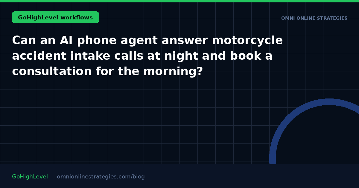 Can an AI phone agent answer motorcycle accident intake calls at night and book a consultation for the morning?