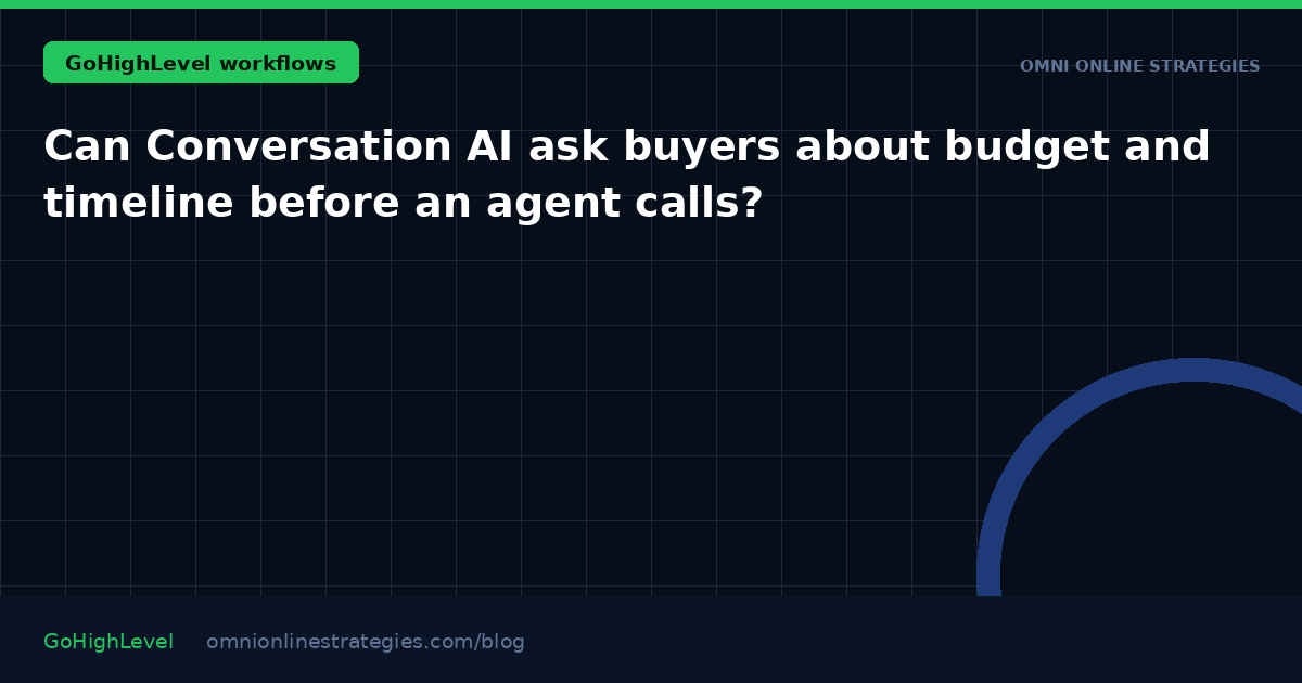 Can Conversation AI ask buyers about budget and timeline before an agent calls?