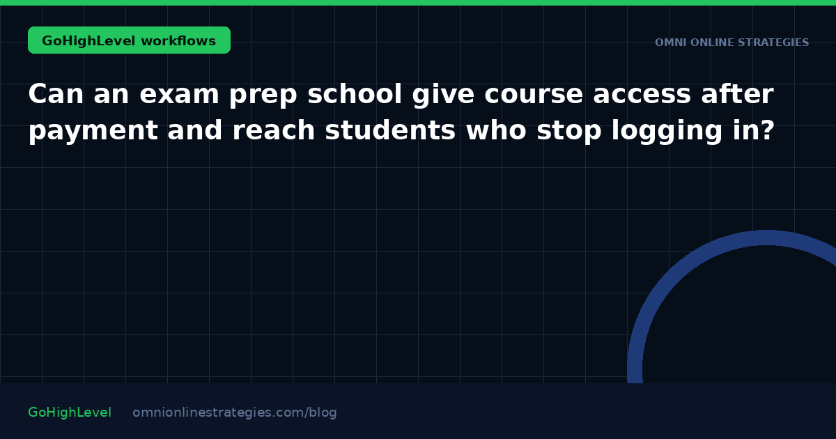 Can an exam prep school give course access after payment and reach students who stop logging in?