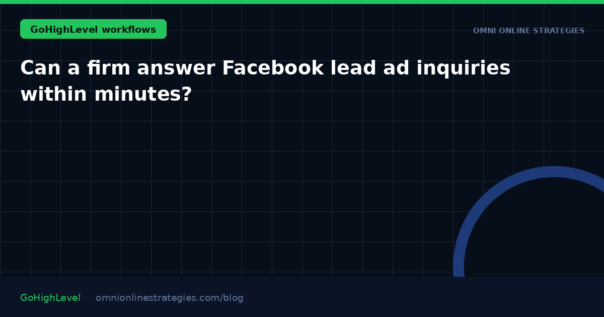 Can a firm answer Facebook lead ad inquiries within minutes?