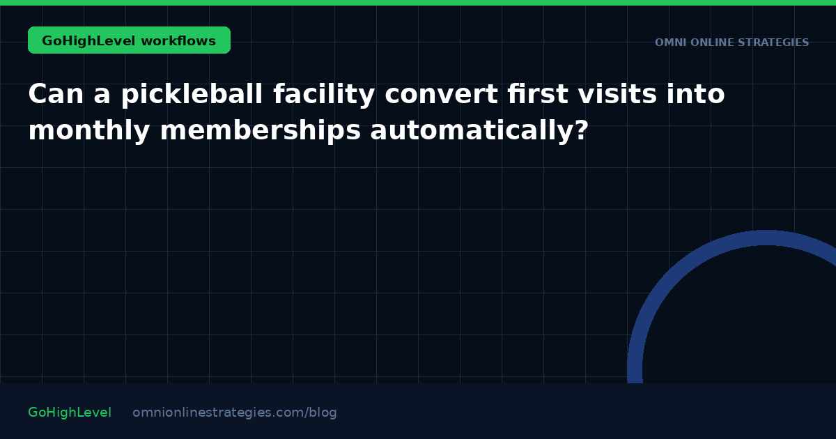 Can a pickleball facility convert first visits into monthly memberships automatically?