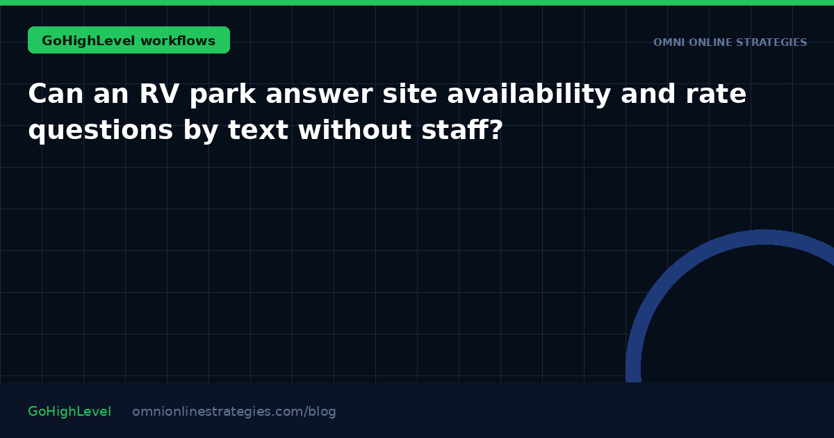 Can an RV park answer site availability and rate questions by text without staff?