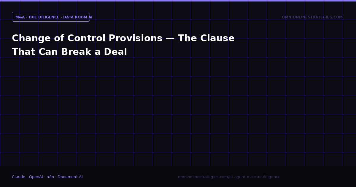 Change of Control Provisions — The Clause That Can Break a Deal