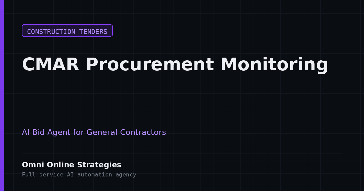 CMAR Procurement Monitoring for General Contractors, Run by an AI Bid Agent