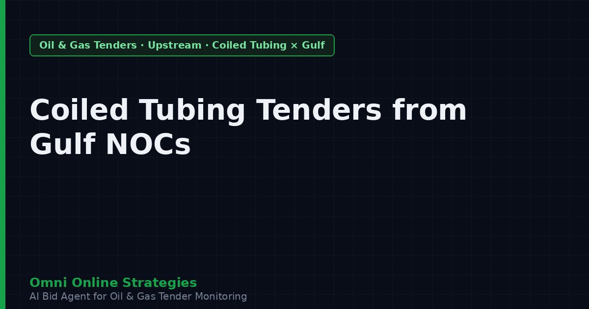 Coiled Tubing Tenders from Gulf National Oil Companies