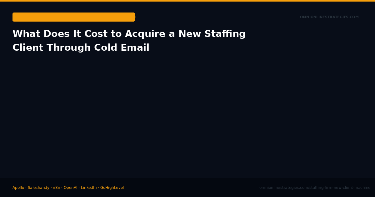 What Does It Cost to Acquire a New Staffing Client Through Cold Email