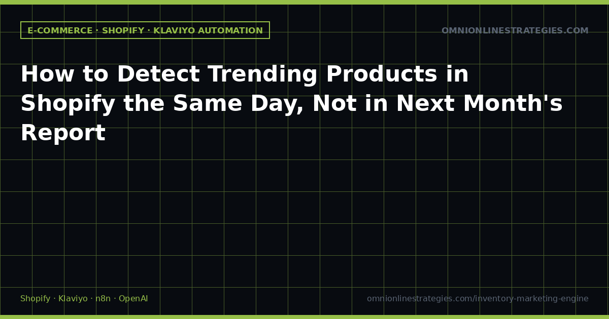 How to Detect Trending Products in Shopify the Same Day, Not in Next Month's Report