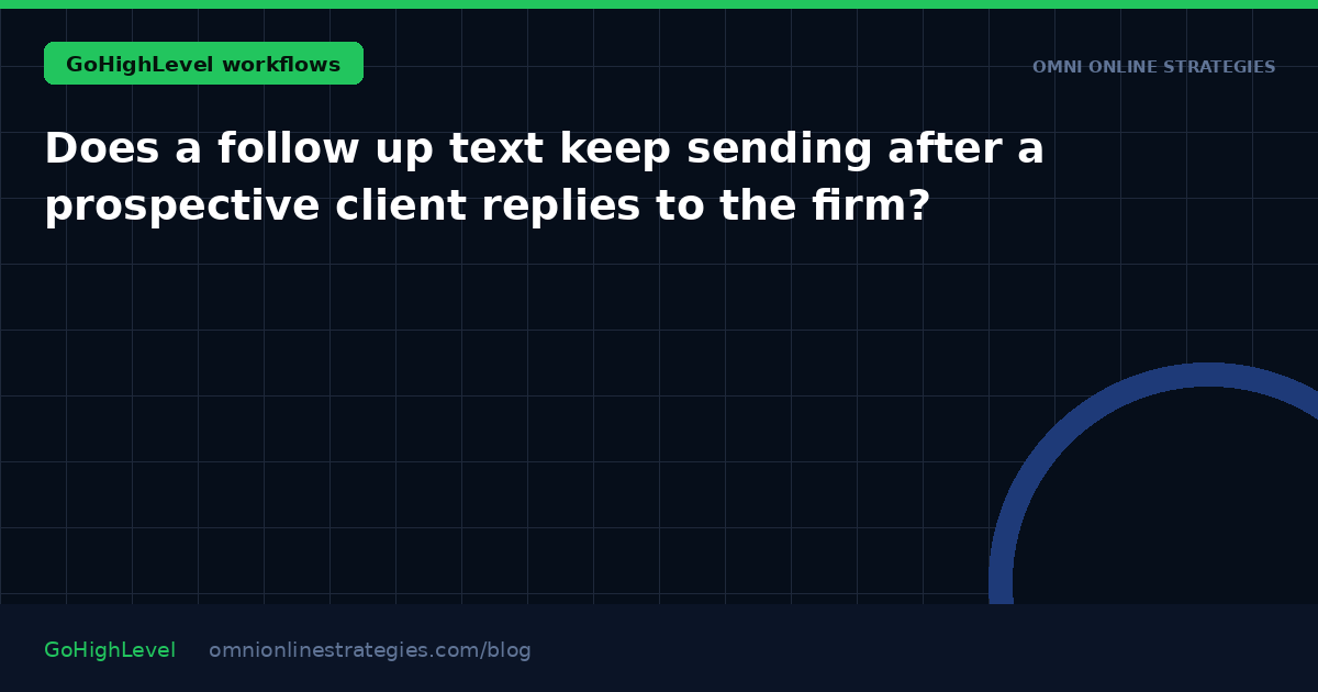 Does a follow up text keep sending after a prospective client replies to the firm?