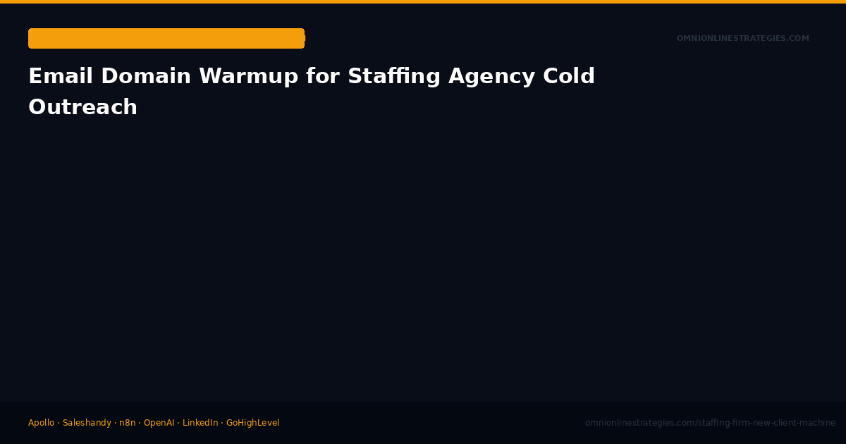 Email Domain Warmup for Staffing Agency Cold Outreach