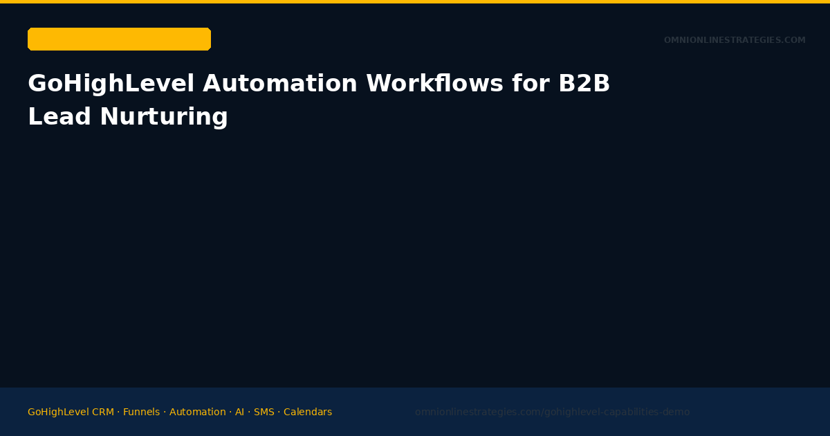 GoHighLevel Automation Workflows for Lead Nurturing — Full Playbook