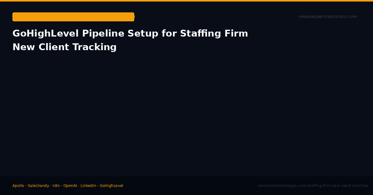 GoHighLevel Pipeline Setup for Staffing Firm New Client Tracking