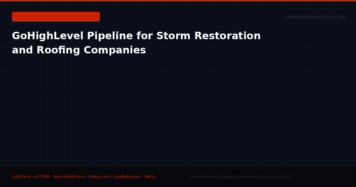 GoHighLevel Pipeline for Storm Restoration and Roofing Companies