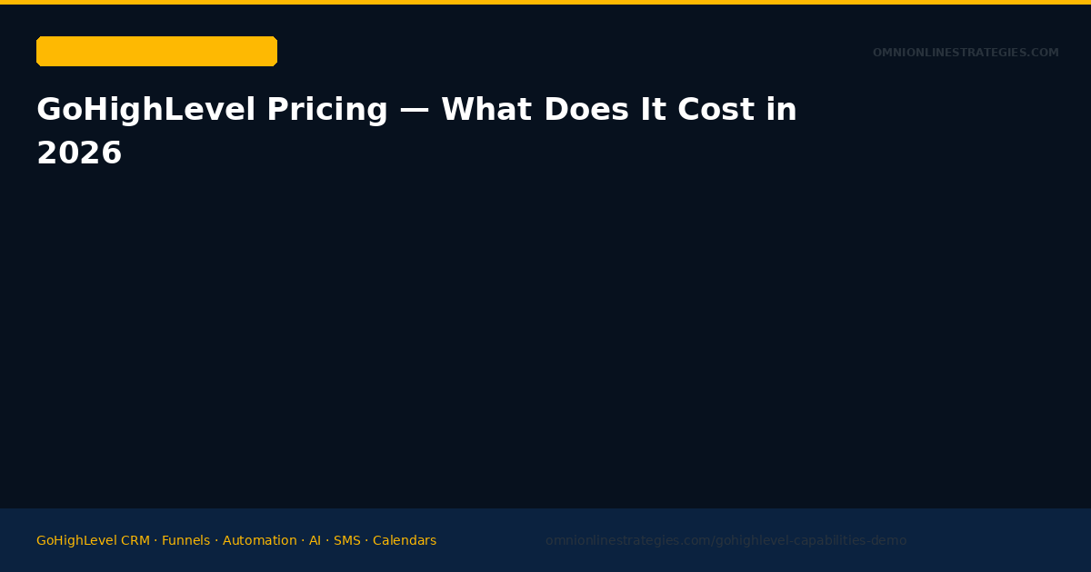 GoHighLevel Pricing in 2026 — What Each Plan Costs and What It Includes