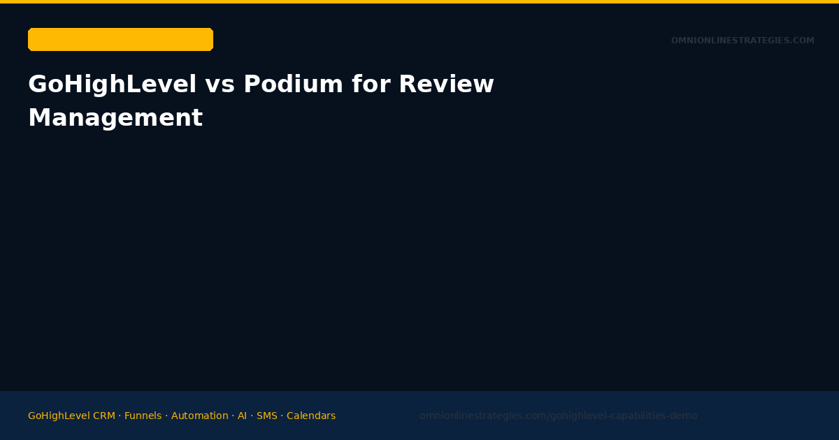 GoHighLevel vs Podium for Review Management — Is Podium Worth $400+/Month