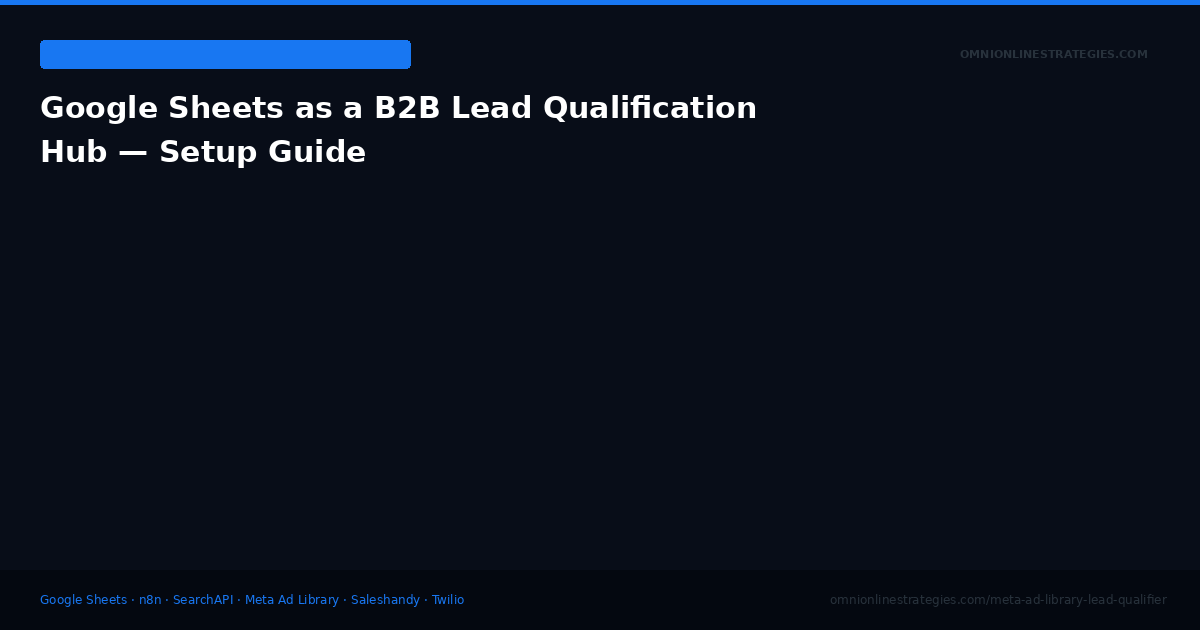 Google Sheets as a B2B Lead Qualification Hub — Setup and Workflow