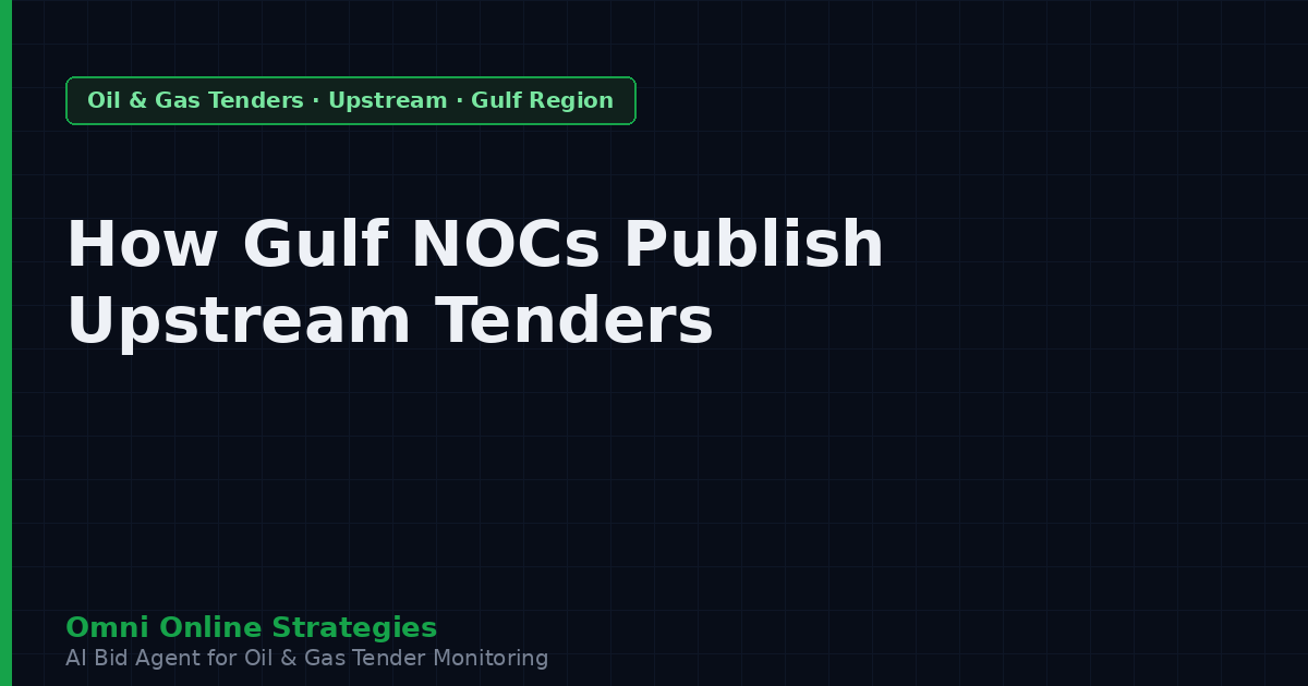 How Gulf National Oil Companies Publish Upstream Equipment Tenders